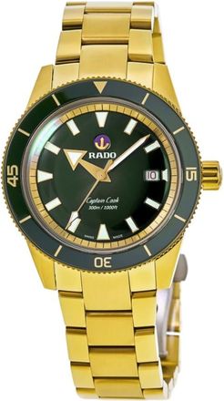 Rado Captain Cook Automatic Steel Green Dial Yellow Gold PVD Mens Watch R32136323