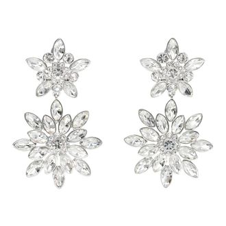 Self Portrait Earrings, female, Gray, Size: ONE SIZE Crystal Tiered Earrings