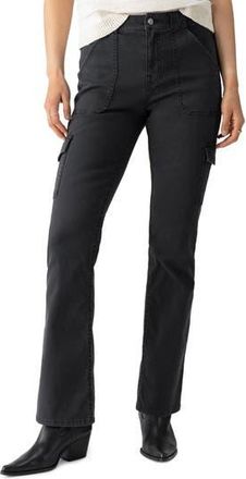 Sanctuary Hayden Sculpted Cotton Blend Bootcut Cargo Pants in Black at Nordstrom Rack, Size 26