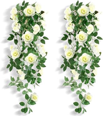 OEM Ramo De Flores Artificiales, Planta Artificial Para Uso Interior Y Exterior, Guirnalda De Hiedra Artificial De Pl&aacute;stico, Decoraci&oacute;n De Plantas Colgant