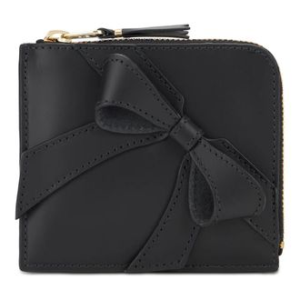 Comme Des Gar&ccedil;ons Wallets & Cardholders, female, Black, Size: ONE SIZE Leather Wallet with Bow