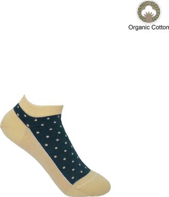 Peper Harow Polka Womens Organic Trainer Socks - Beige