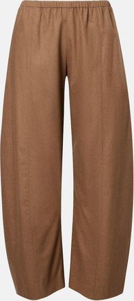 Khaite Clover mid-rise wool barrel-leg pants