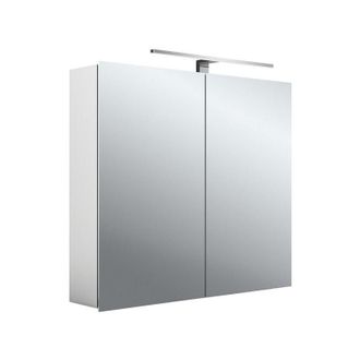 Emco Mee armario con espejo iluminado led, aluminio, 2 puertas, - Emco