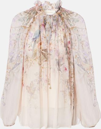 Zimmermann Rebellion printed sheer blouse