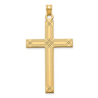 Diamond2Deal 14k Yellow Gold Cross Pendant