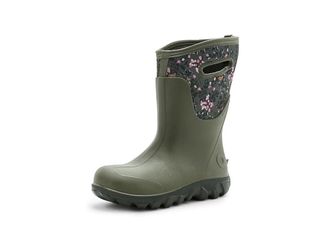 Bogs Classic Seamless Mid - Demure Floral Womens Rain Boots Olive : 7 M, Rubber