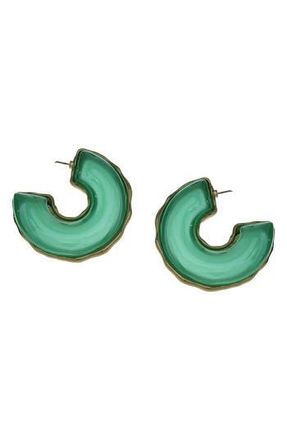 Olivia Welles Madie Open Hoop Earrings in Gold /Green at Nordstrom Rack