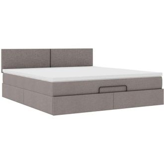 vidaXL Estructura De Cama Otomana Colch&oacute;n Tela Gris Pardo 160x200cm Vidaxl