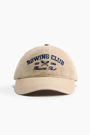 H&M Twillcap mit Motivstickerei - Beige/Rowing Club