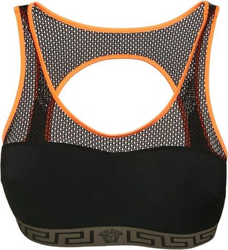 Versace Cropped top met mesh vlakken - Zwart