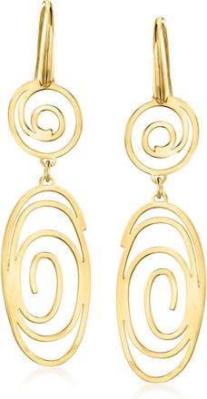 Ross-Simons Italian 18kt Gold Over Sterling Spiral Openwork Drop Earrings