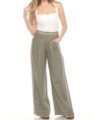 Johnny Was Wide Leg Pleat Pant In Tortoise
