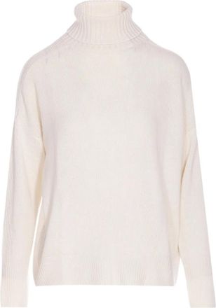 Allude Maglione a coste a collo alto - Bianco