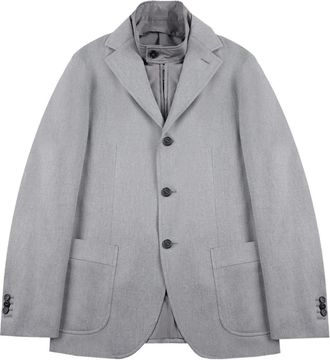 Incotex removable-panel blazer - men - Cotton/Virgin Wool/Polyester - 52 - Grey