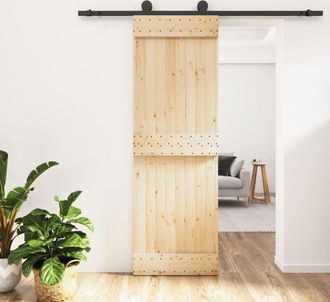 vidaXL Vidaxl - Puerta Corredera Con Herrajes Madera Maciza De Pino 70x210 Cm