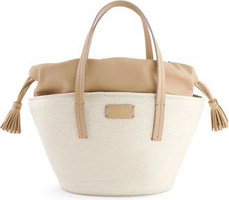 Giambattista Valli Borsa da spiaggia con applicazione logo - Bianco