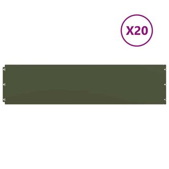 Berkfield Home Lawn Edgings 20 pcs Olive Green 25x103 cm Cold-rolled Steel