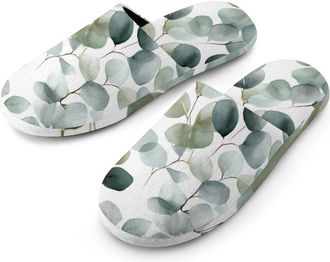 Generic Eucalyptus Eucaly Leaves Mens House Slippers Slip Indoor Slipper On Shoes Warm Outdoor