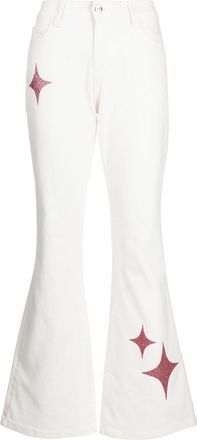 Madison.Maison star-print high-rise flared jeans - women - Elastane/Cotton - M - White
