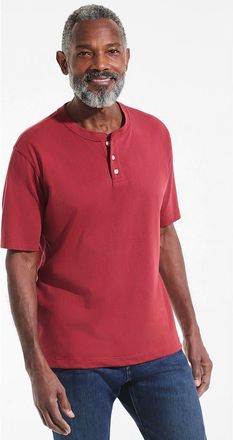 Lands End Short Sleeve Super-T Henley in Rosewood at Nordstrom, Size Xx-Large