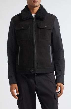 Moncler Zerique Mixed Media Down Jacket in Black at Nordstrom, Size 5
