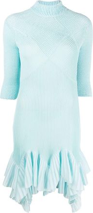 Givenchy flounced pliss&eacute; mini dress - women - Viscose/Polyamide/Polyester/Elastane/Polyamide/Elastane - M - Black