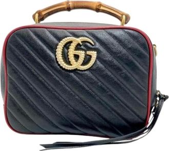 Gucci Pre-owned Cross Body Bags, female, Black, Size: ONE SIZE Pre-owned GG Marmont Shoulder bag