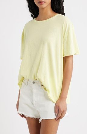 Free People Nina Crewneck Cotton T-Shirt in Yellowcake at Nordstrom, Size Medium