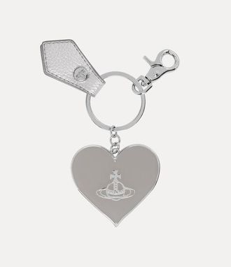 Vivienne Westwood Mirror Heart Orb Keyring Metal Silver-pu-grain One Size Women