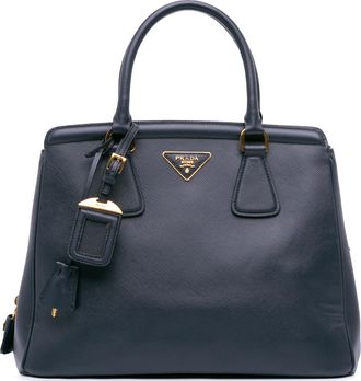 Prada Pre-owned Womens Galleria Top Handle Bag - Dark Blue Leather - One Size