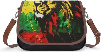 Generic Jamaica Rasta Lion Flag Painting Womens Crossbody Bag Fashion Shoulder Handbags Message Tote Bag with Adjustable Strap