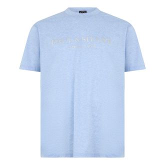 Paul & Shark Paul & Shark, T-Shirts, male, Blue, Size: 4XL Short Sleeve Cotton T-Shirt