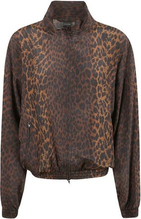 Balenciaga Leopardprint Jas met Rits - Dames - Bomber jackets - Bruin - M - Jassen