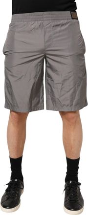 Dolce & Gabbana Light Gray Nylon Elastic Waist Shorts Mens Swimwear (Pre-Owned)