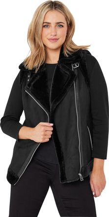 M&Co Faux Fur Trim Gilet - Womens