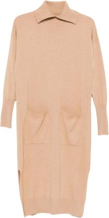 Lorena Antoniazzi Fijngebreide jurk - Beige