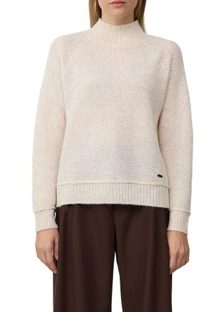 s.Oliver Strickpullover S.OLIVER, Damen, Gr. 34, light beige melange, Strick, Obermaterial: 76% Polyester, 16% Polyamid, 8% Wolle, meliert, relaxed fit normal,