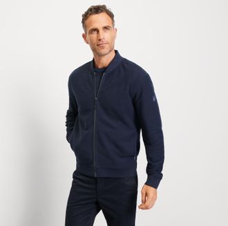 Olymp Sweatjacke OLYMP, Herren, Gr. L, blau (marine), Sweatware, Obermaterial: 100% Baumwolle, regular fit, Sweatjacken Sweatjacke, regular fit, basic, Steh