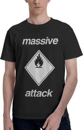 Generic Mens Attack Hop Music Band Massive Cotton T-Shirts Classic Crewneck Short Sleeves Simple&Versatile Daily Commute Essential Black XL