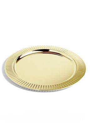 ANNA new york Striations Round Serving Tray in Gold at Nordstrom