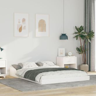 Berkfield Home White 140 x 190 cm Solid pine wood