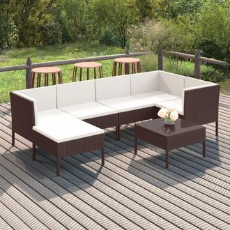 vidaXL 7 Pcs Lounge Garden Lounge Con Almohada