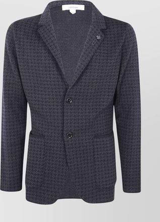 Lardini mens houndstooth lapel pin jacket
