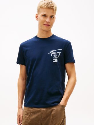 Tommy Jeans T-Shirt TOMMY JEANS TJM REGULAR CITY SIGN, Herren, Gr. 4XL, schwarz night navy, Single Jersey, Obermaterial: 100% Baumwolle, unifarben, regular fit no