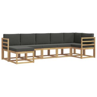 vidaXL Conjunto De Sof&aacute;s De Exterior 7 Pcs Blanco Y Antracita Vidaxl
