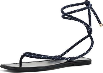 Veronica Beard Carmina Cord Strappy Sandals Womens Sandals Eclipse/Coconut : 12 M, Leather