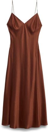 Mango Satin Slipdress in Burnt Orange at Nordstrom, Size 10