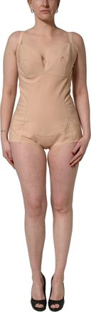 Dolce & Gabbana Womens Nude Nylon Full Body Shaper Bodysuit Top Elastane