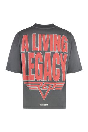 Represent Mens Reversible T-Shirt Living Legacy Tour Grey Cotton T-Shirts And Polos